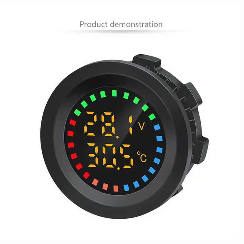 1pc 12V-24V Universal Car Motorcycle Boat LED Color Screen Temperature  Voltmeter Monitor Gauge Display Car Accessories