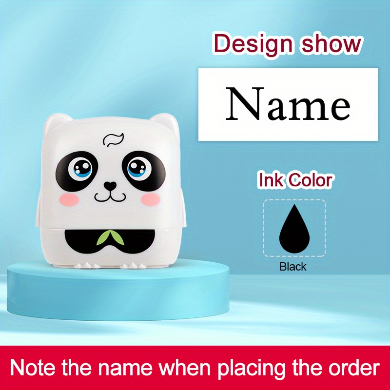 Image of 1 Panda Name Stamp - Your Clothing Stamp Companion, Suitable For School Reward Supplies, Durable, Clear Details, Customizable , Ideal For Camping And After-school Activities