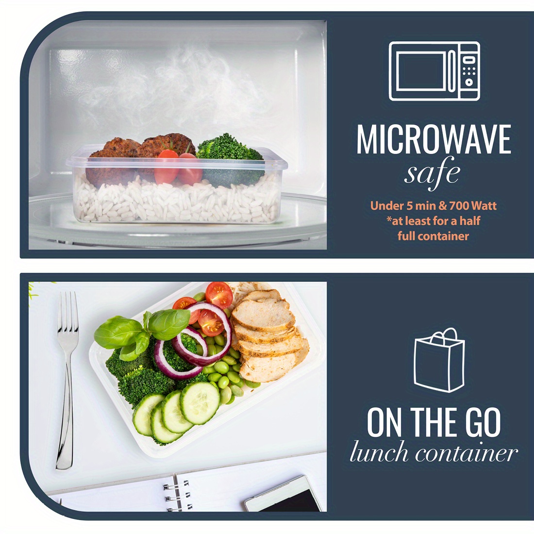 20 sets food storage containers with lids airtight plastic meal prep container vegetable fruit food organizer for pantry kitchen and refrigerator organization household storage accessories details 4