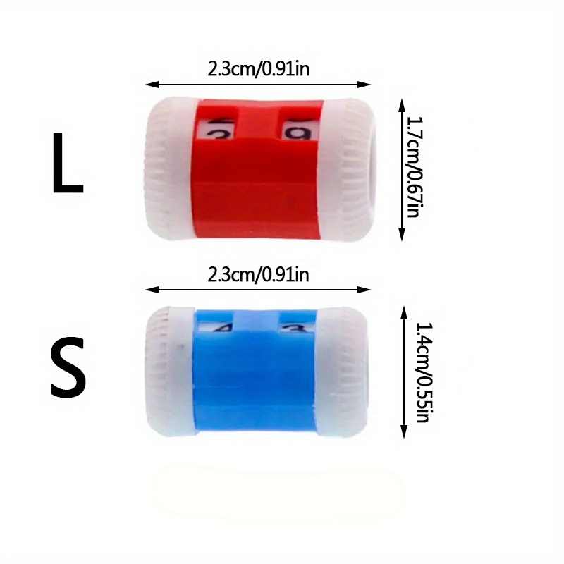 2 Large Red +2 Small Blue Plastic Knit Knitting Needles Row Counter Lines  Number Calculator Tool - AliExpress