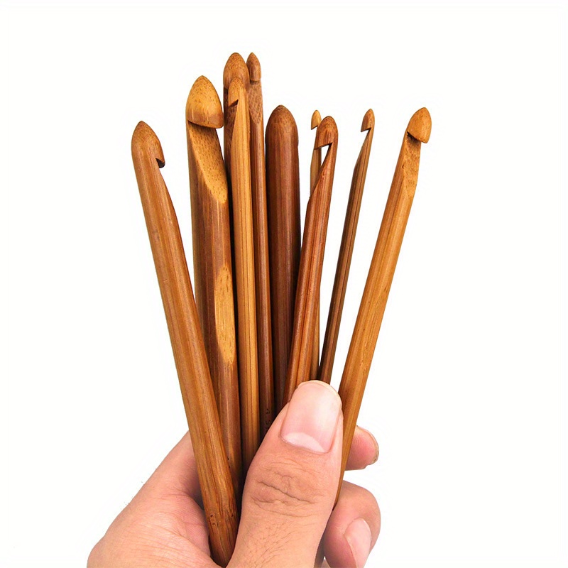 Bamboo Crochet Hooks Set Bamboo Crochet Hook Knitting Tool - Temu