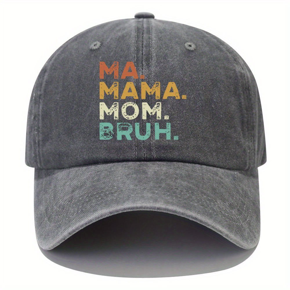 MAMA MOM Print Baseball Cap Vintage Washed Distressed Adjustable Dad Hat