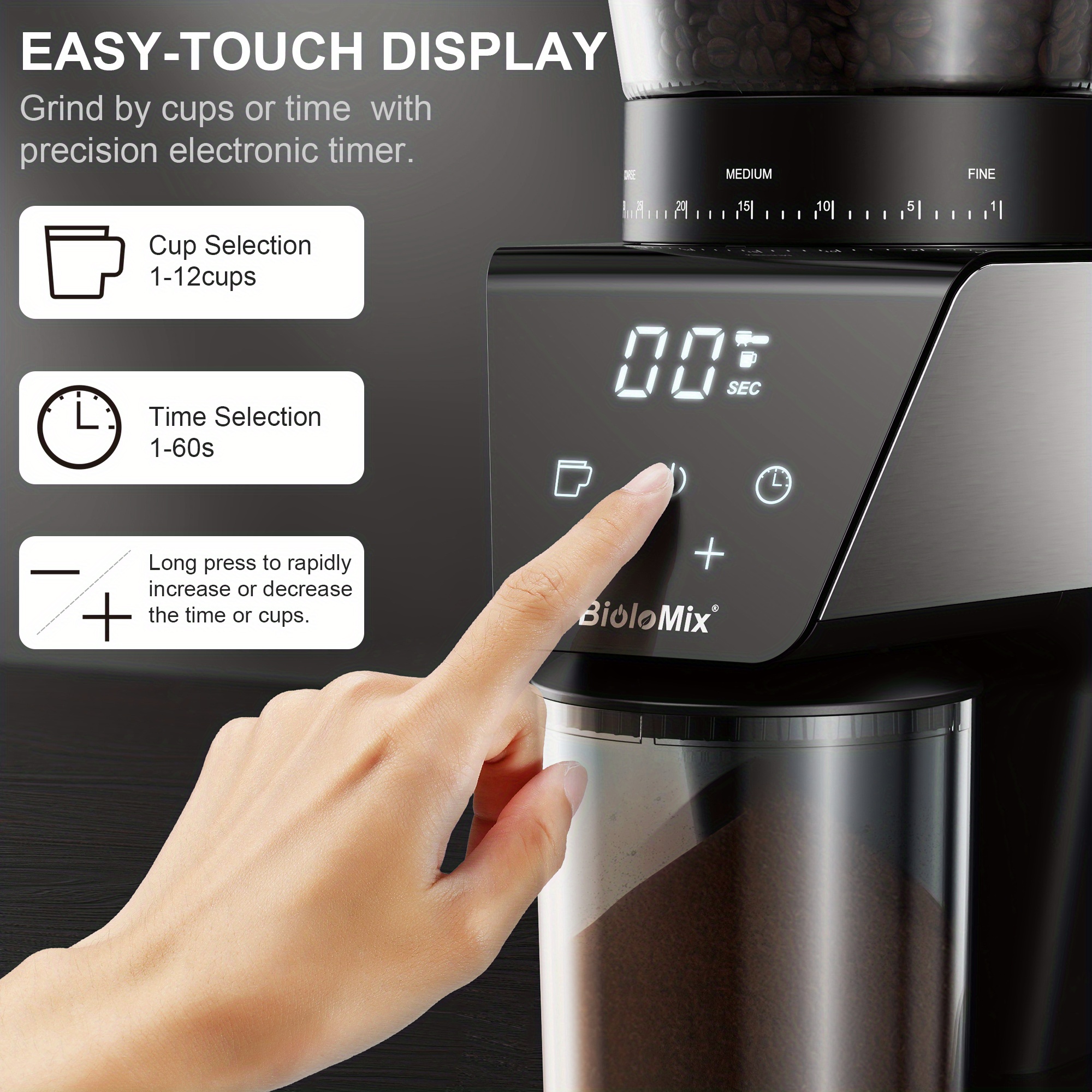 Automatic Burr Mill Electric Coffee Grinder With 30 - Temu