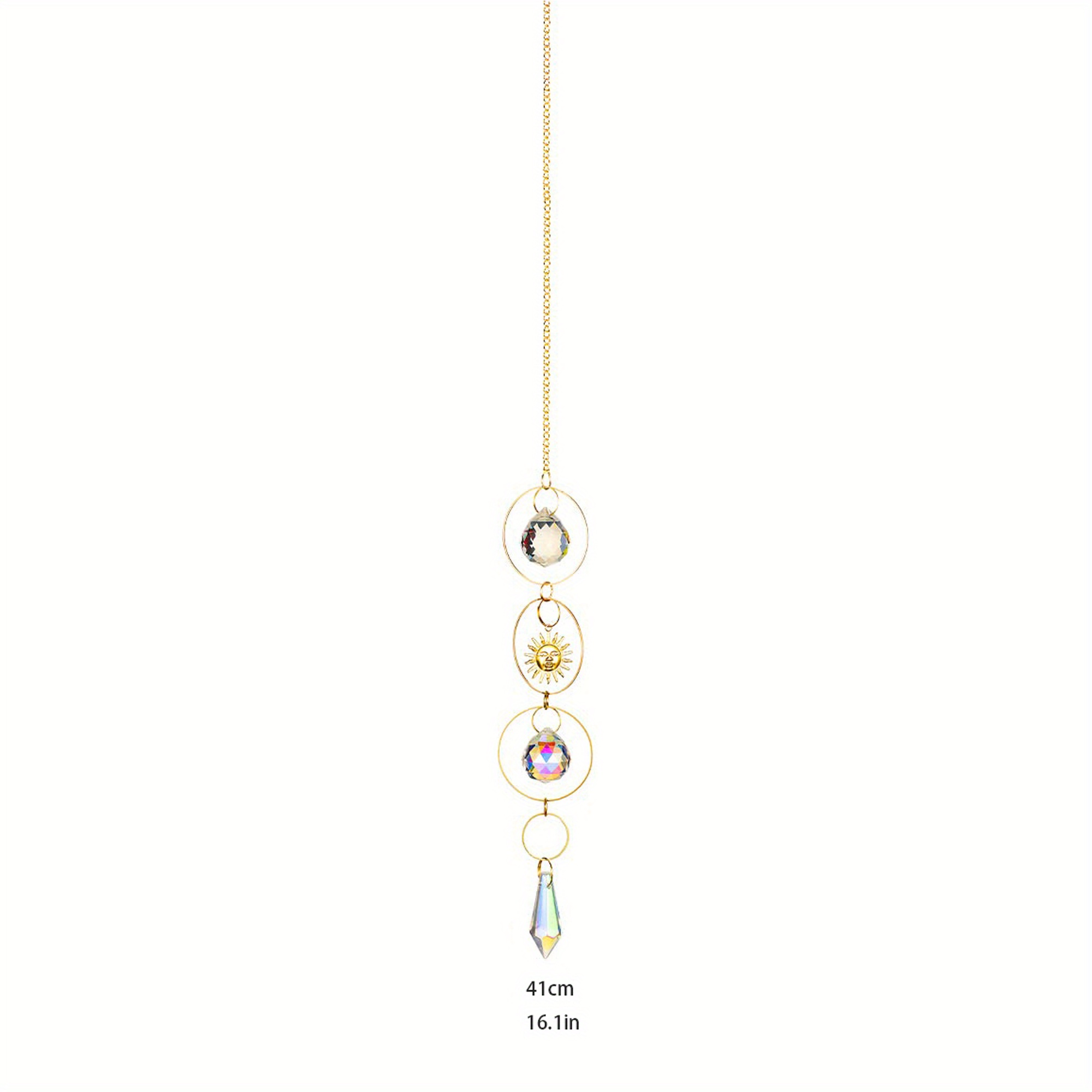 BBdis Attrape-soleil avec cristaux, 6 cristaux à suspendre pour fenêtres,  pendentif prismes en cristal teinté pour jardin, arbre de Noël, décoration