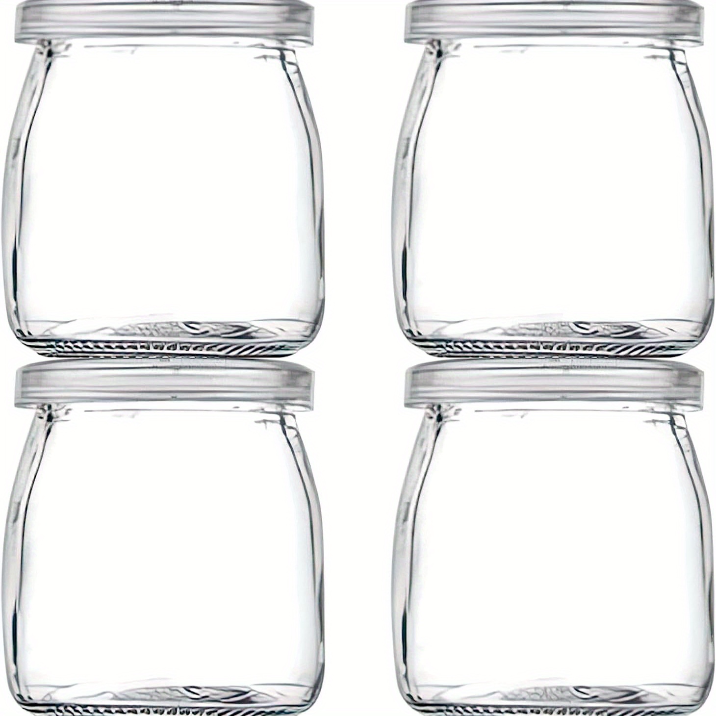 Glass Jars, Yogurt Jars With PE Lids, Glass Pudding Jars Yogurt Jars Ideal  for Jam, Honey