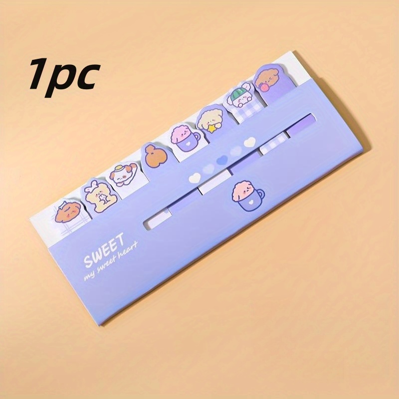 1pc Cartoon Animal Line Stand Sticky Notes Index Notes Stationery