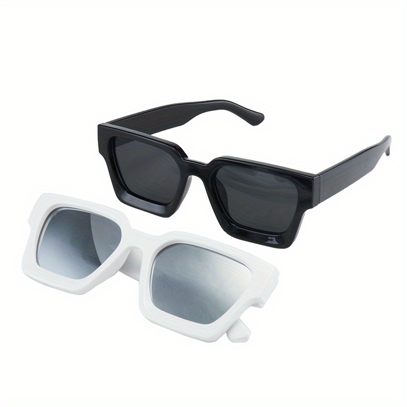 2023 New Thick Frame Sunglasses, Fashion Square Frame Sunglasses  Personality Large Frame, Men's Sunglasses Gift Mirror Box Mirror Cloth -  Temu Netherlands
