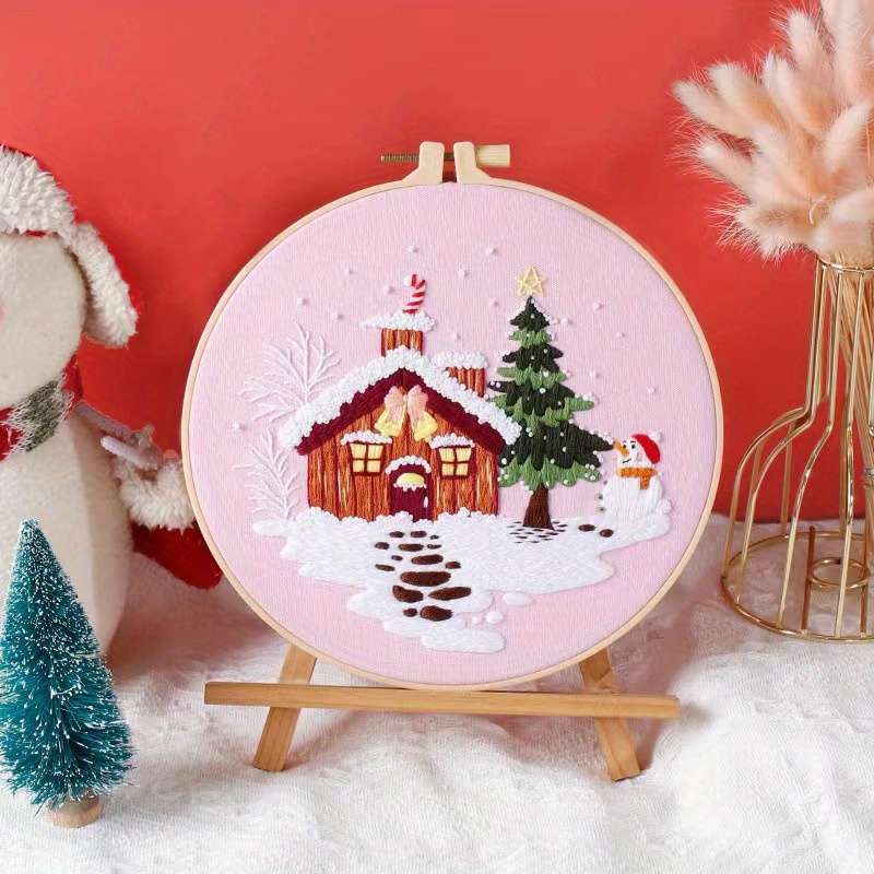 Christmas Embroidery Kit 3d Embroidery Starter Kit For - Temu