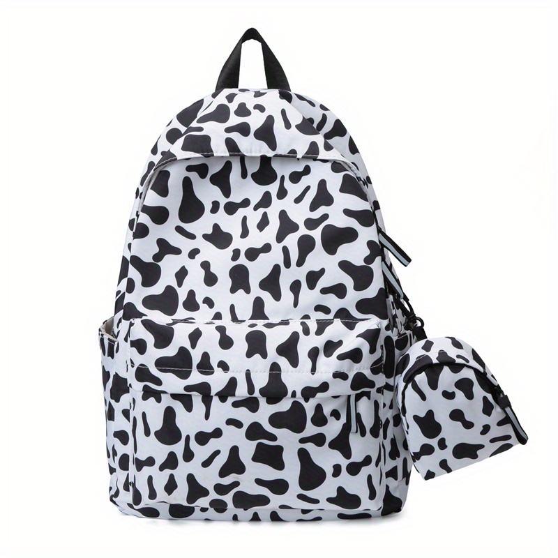 Cow Print Laptop Backpack Lightweight Nylon Travel Rucksack