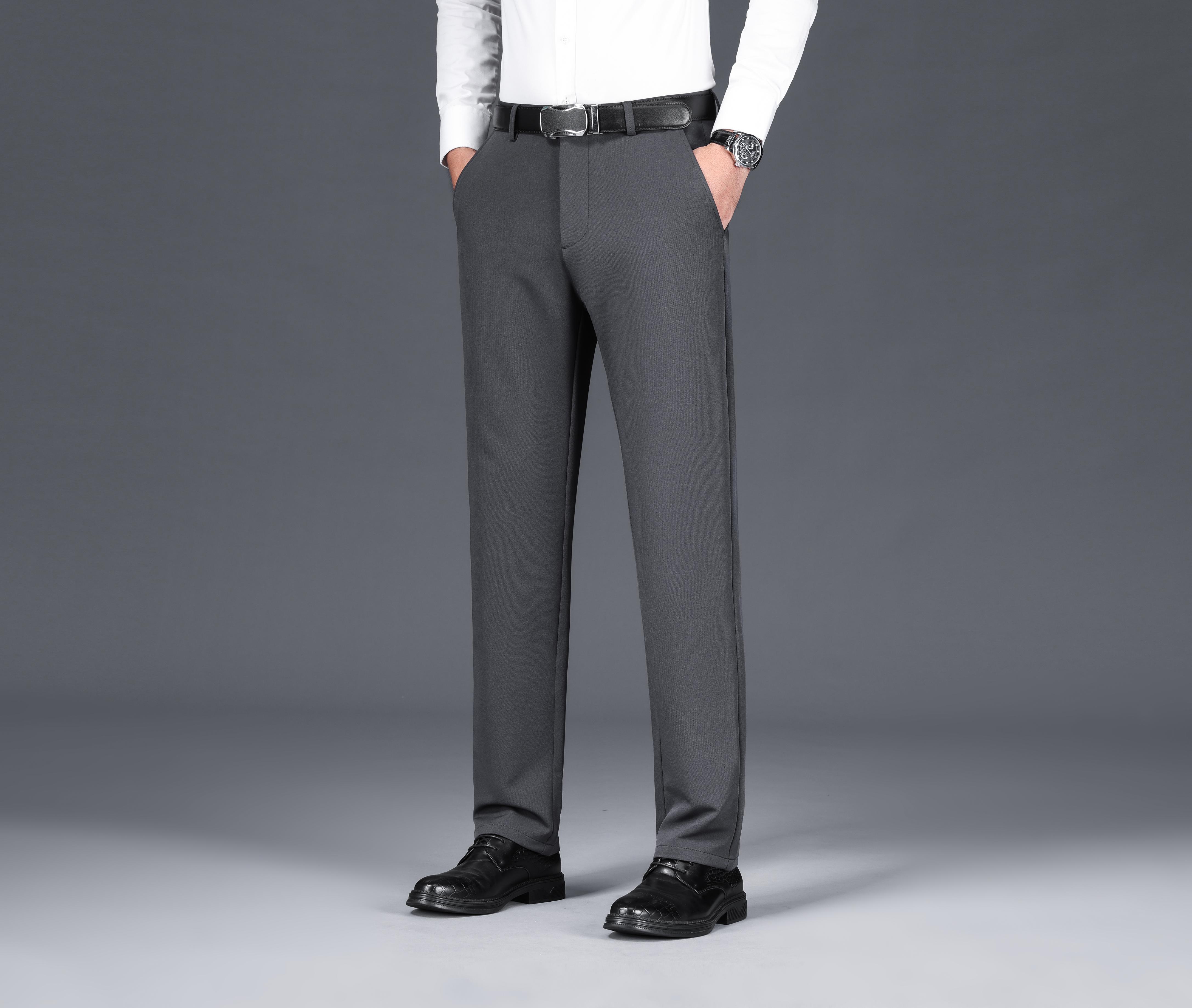 Classic Design Dress Pants Men's Formal Solid Color Stretch - Temu