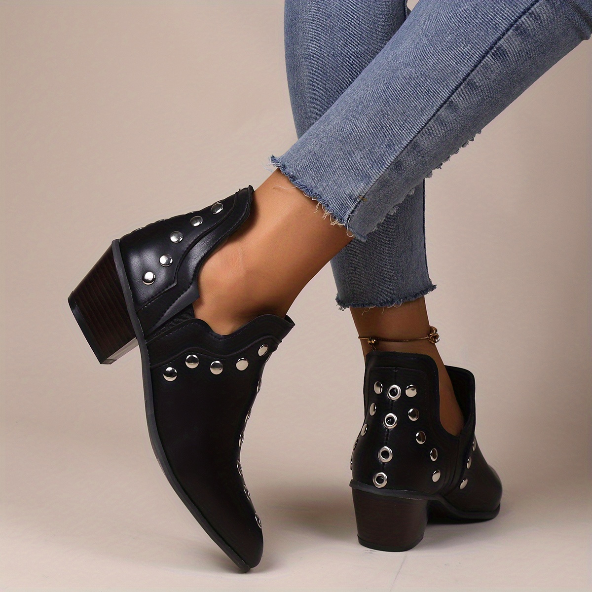 Studded on sale wedge boots