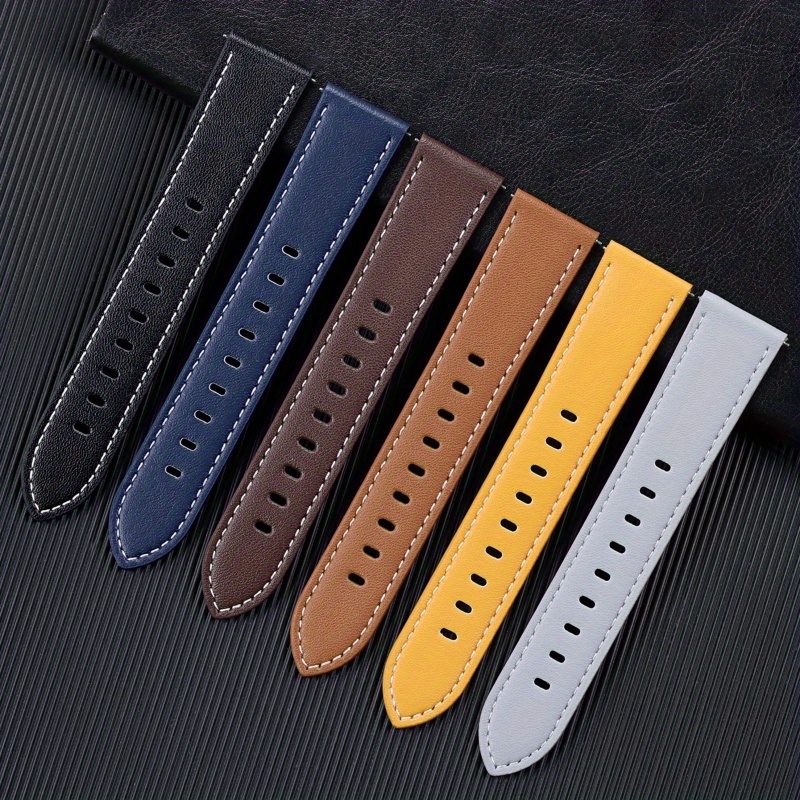 1pc 22mm 20mm Strap For Samsung Galaxy Watch 6 Classic For Galaxy Watch 5 4 3 PU Leather Band For Huawei Watch Bracelet Quick Release Strap, Ideal choice for Gifts details 1