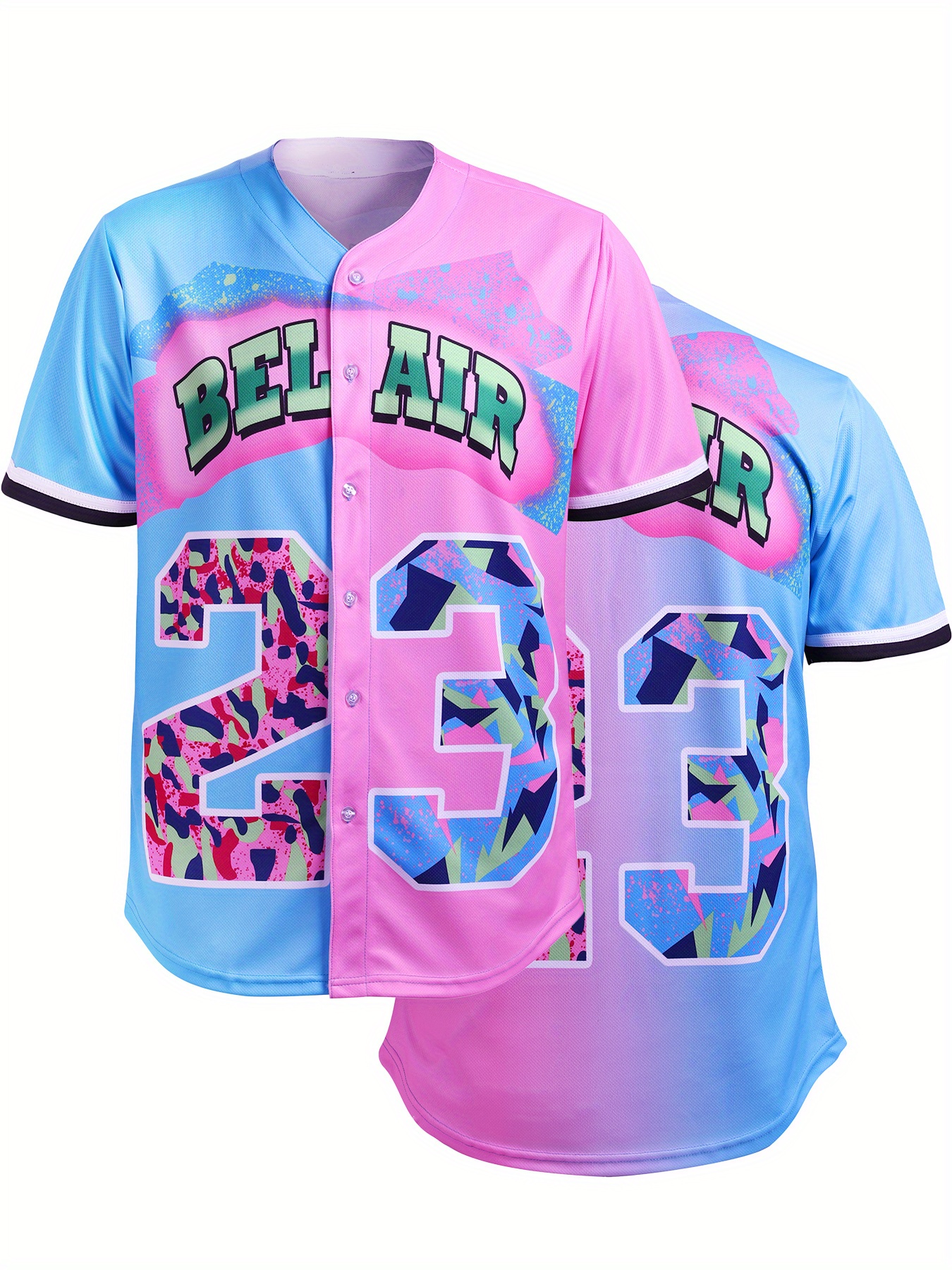 Men's Bel Air #30 Baseball Jersey, 90's City Theme Party Clothing