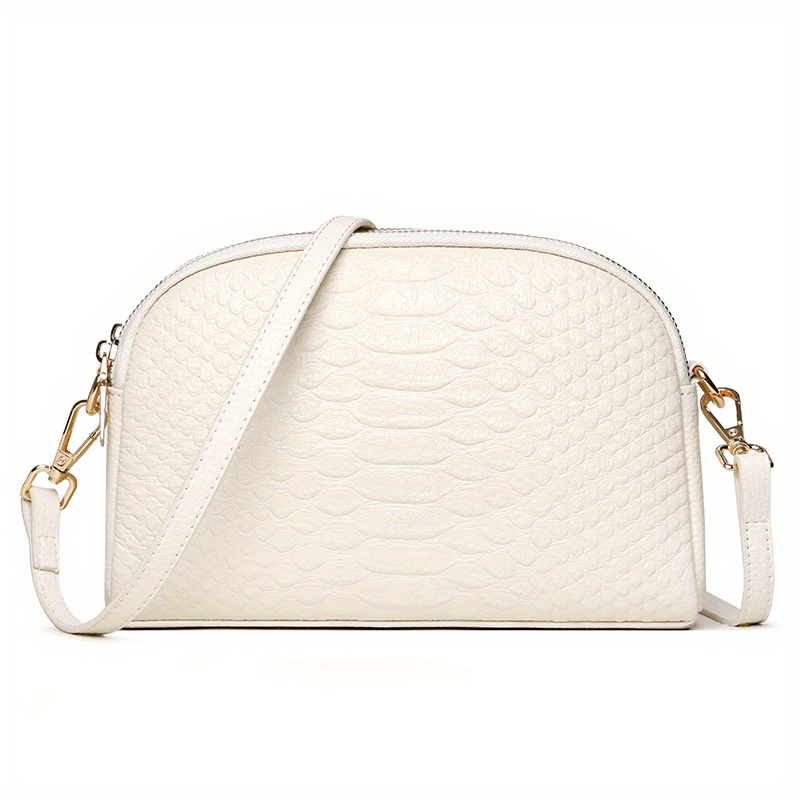 Fashion Solid Color Crossbody Bag, Snakeskin Pattern Clutch Phone