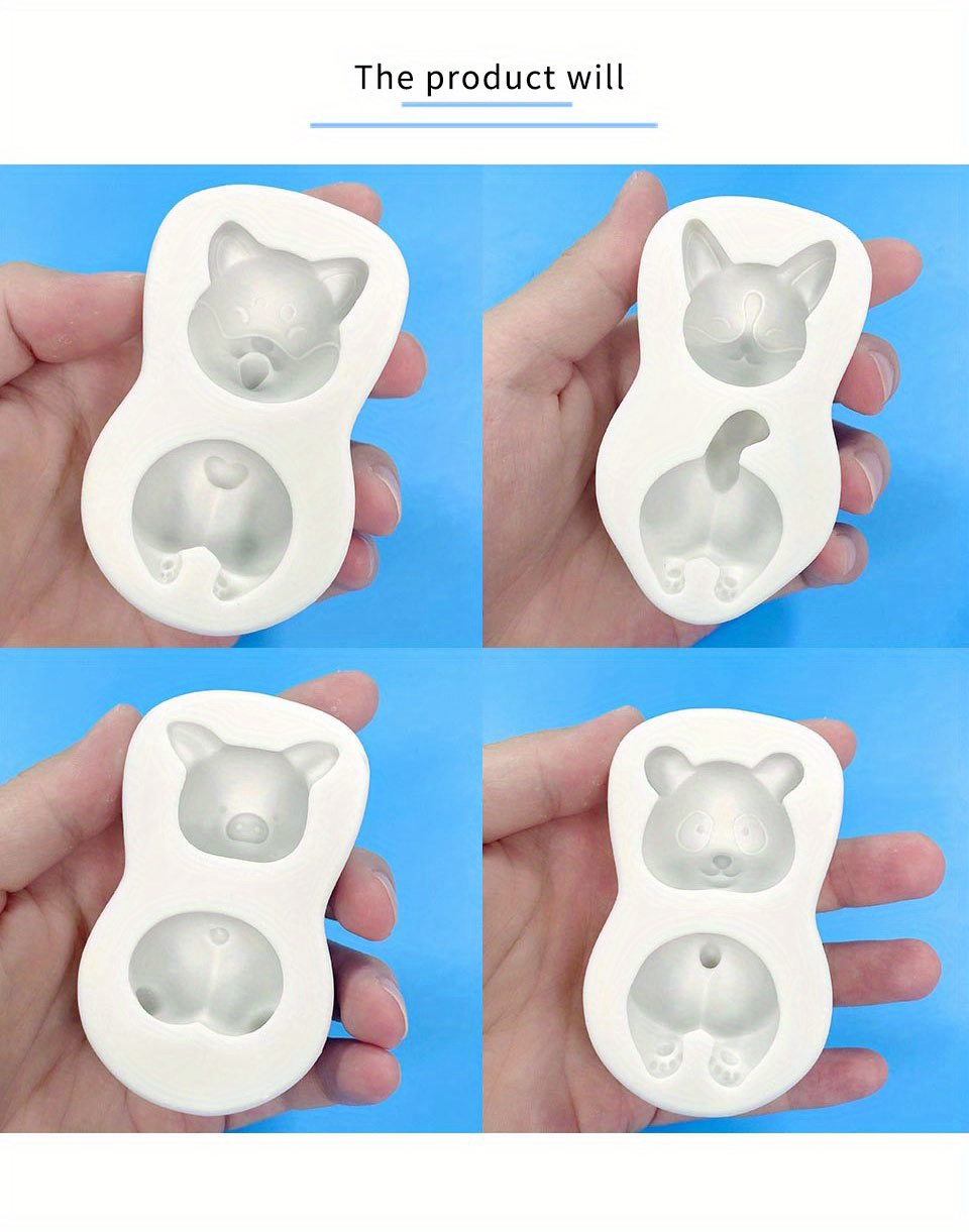 3d Silicone Mold Puppy Pig Panda Corgi Pet Fondant Mold For - Temu