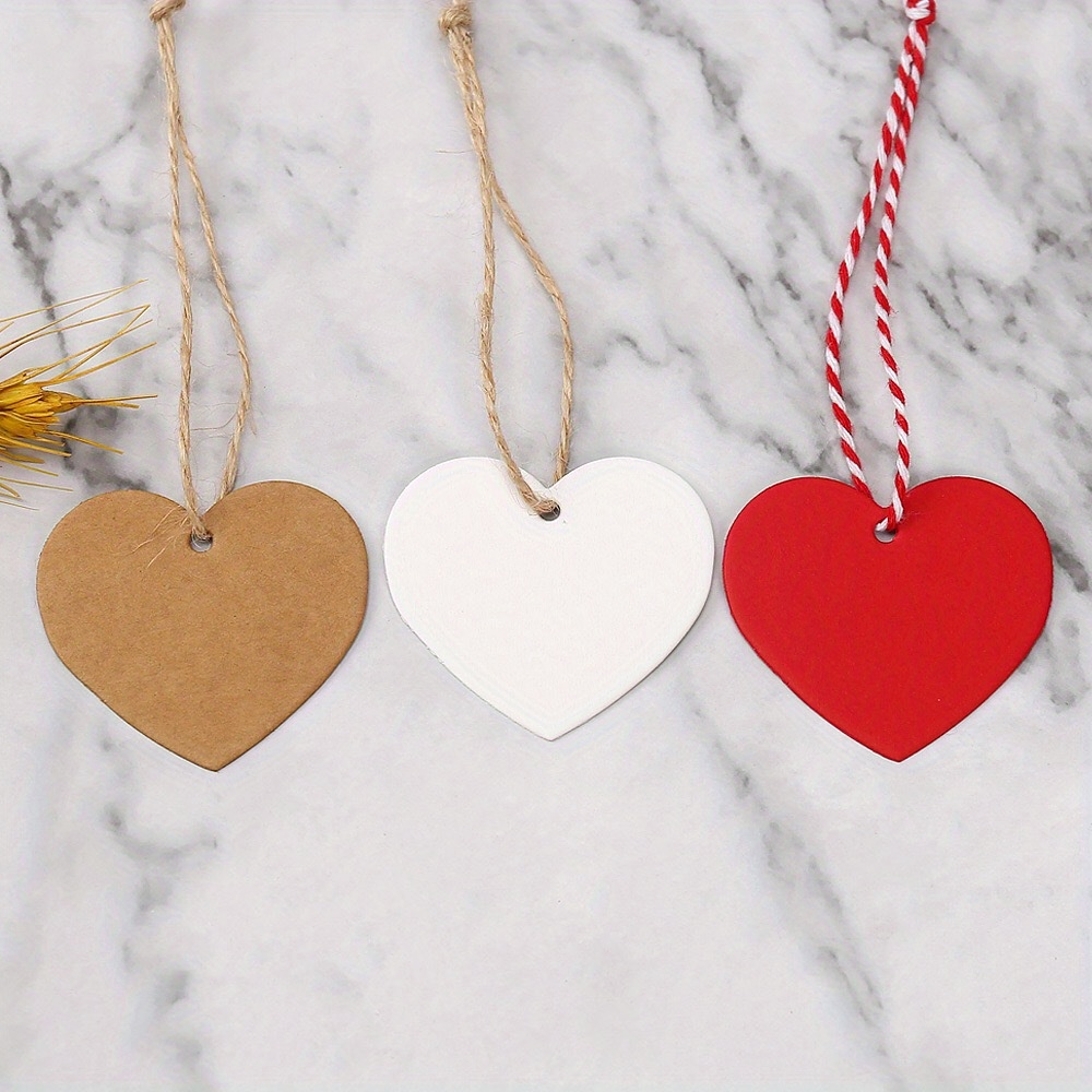 Size About ~ Love Tag Kraft Paper Blank Heart Cards Label - Temu