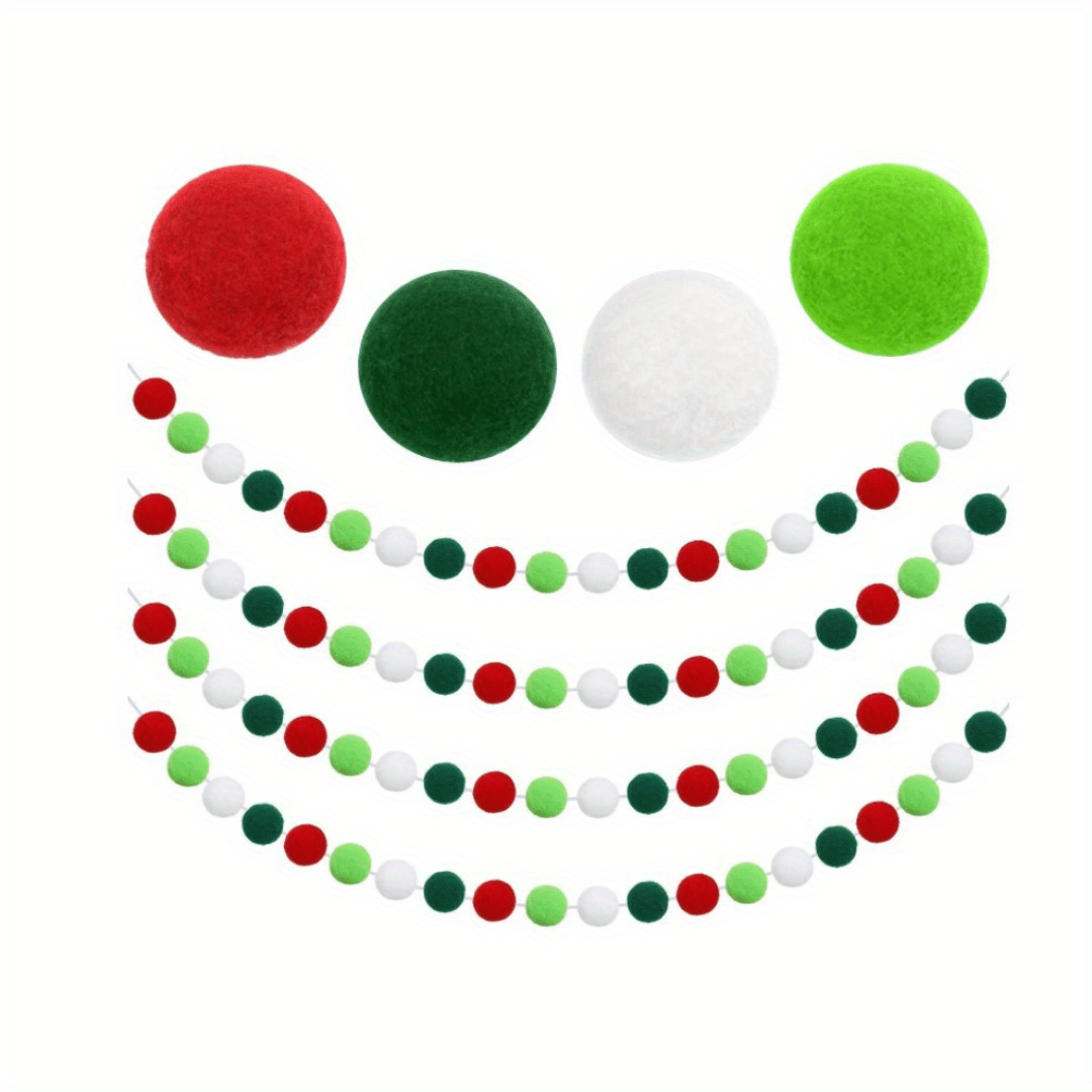 Pom Pom Garland 4th Of July Red White Blue Felt Ball - Temu Japan