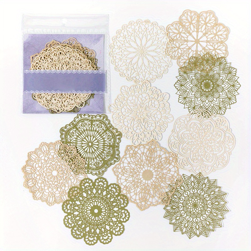 Vintage Junk Journal Supplies Kit Coffee Dyed Yellow Paper for Scrapbook  Embellishments DIY Hand Craft Paper Journaling Vintage Hollow Lace Material