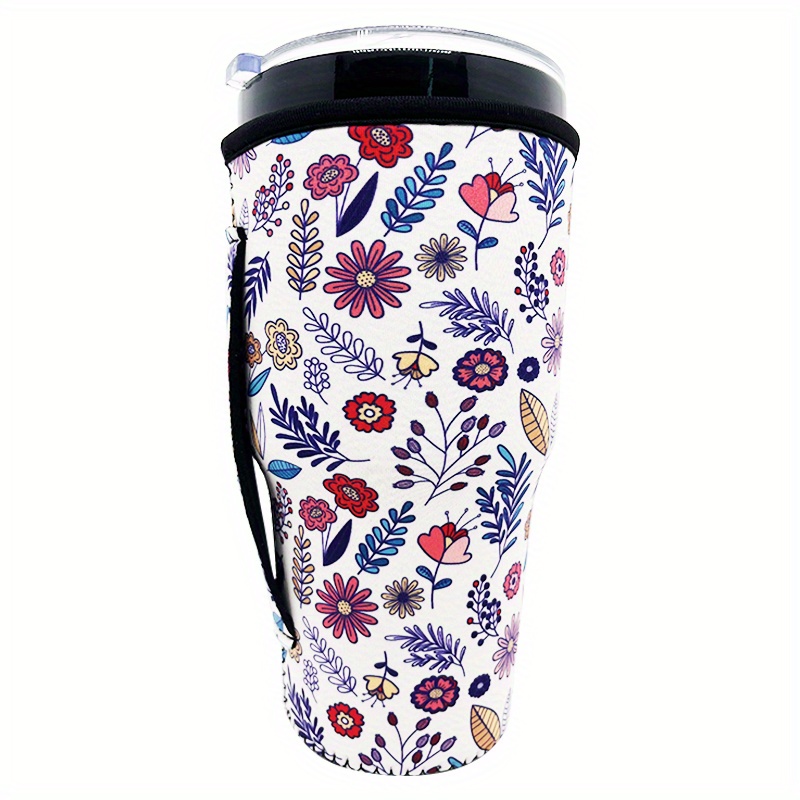 Colorful Neoprene Cup Sleeve With Handle - Heat Resistant