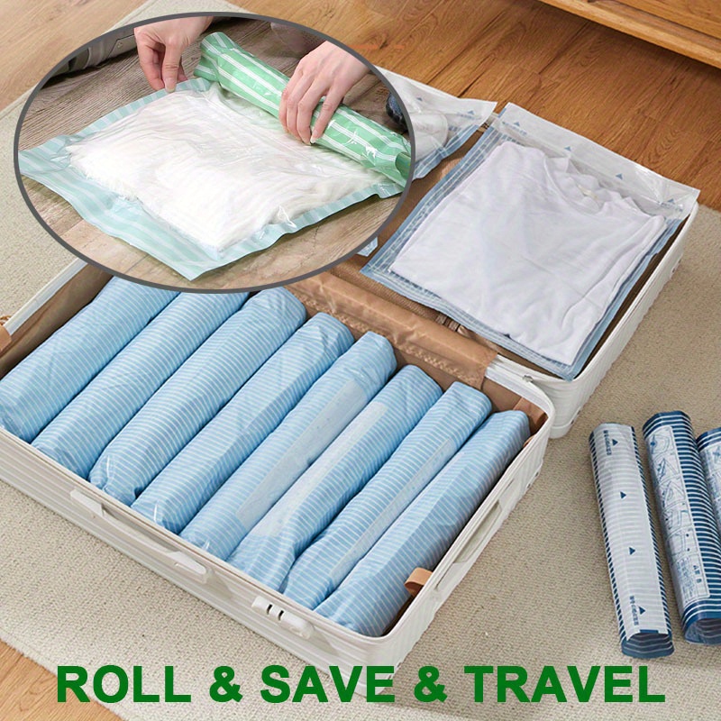 Travel Roll Up Vacuum Storage Bags Suitcase Space Saver Bags - Temu