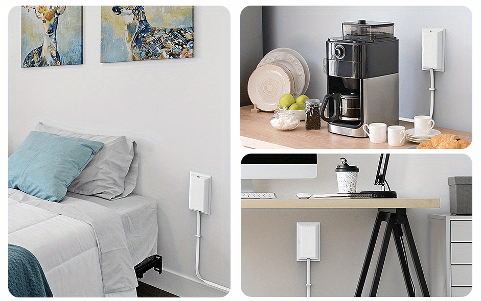 Slim Outlet Cover With Ultra Flat Plug Power Strip - Temu