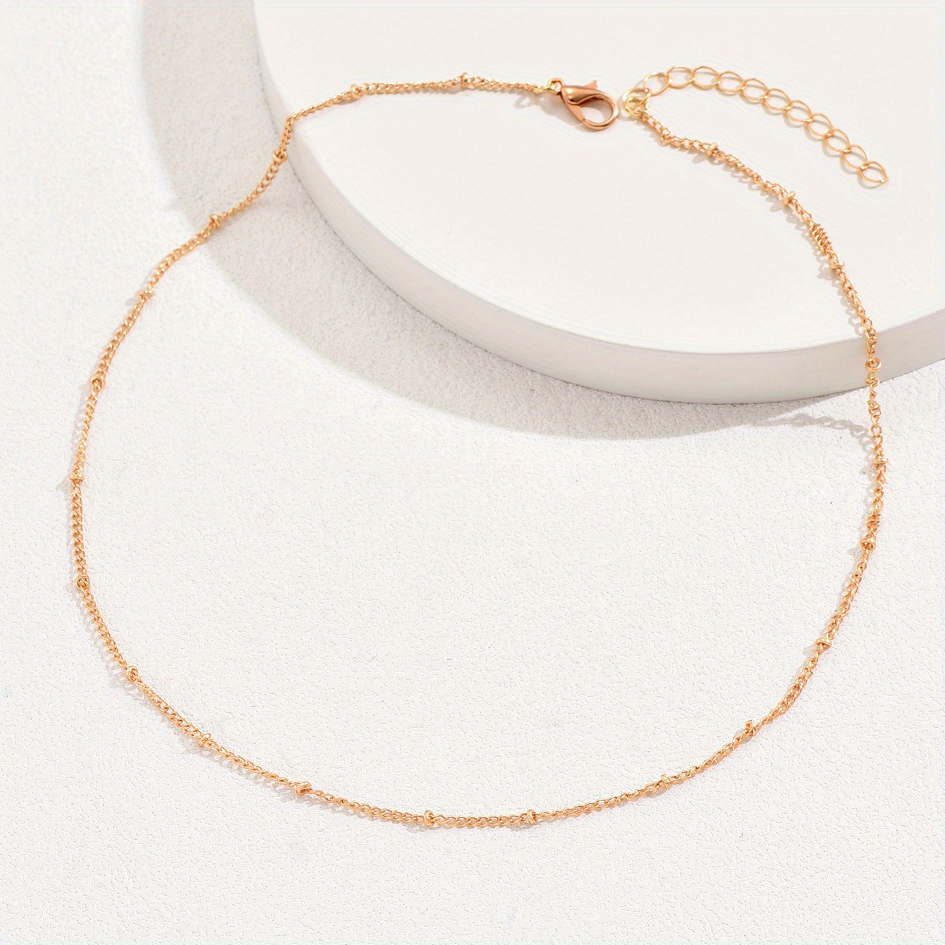 Minimalist Bead Chain Necklace For Women, Perfect As A Gift For Holiday Parties.
