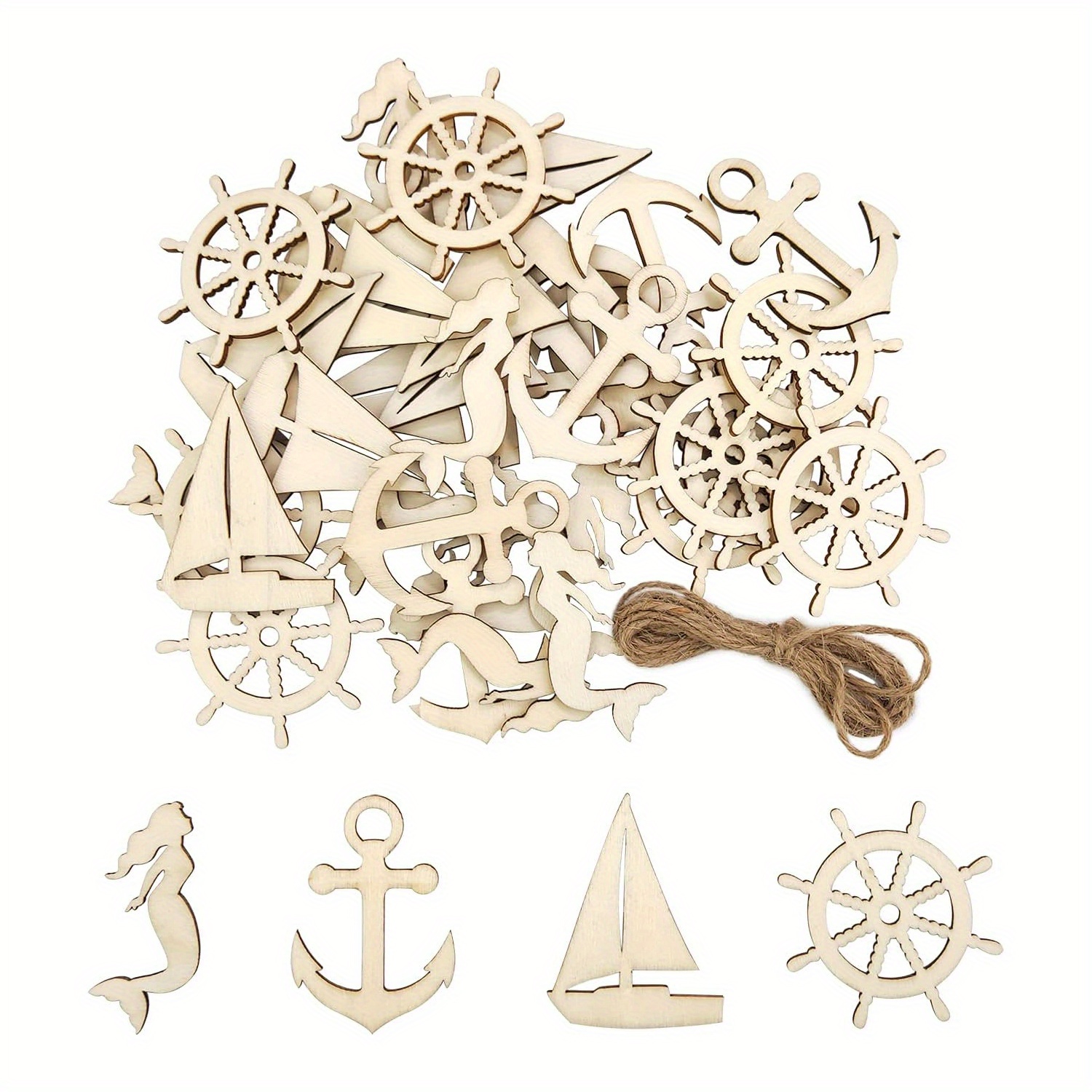 Anchor Unfinished Wood Cutouts Variety Of Sizes / Artistic Craft Supply