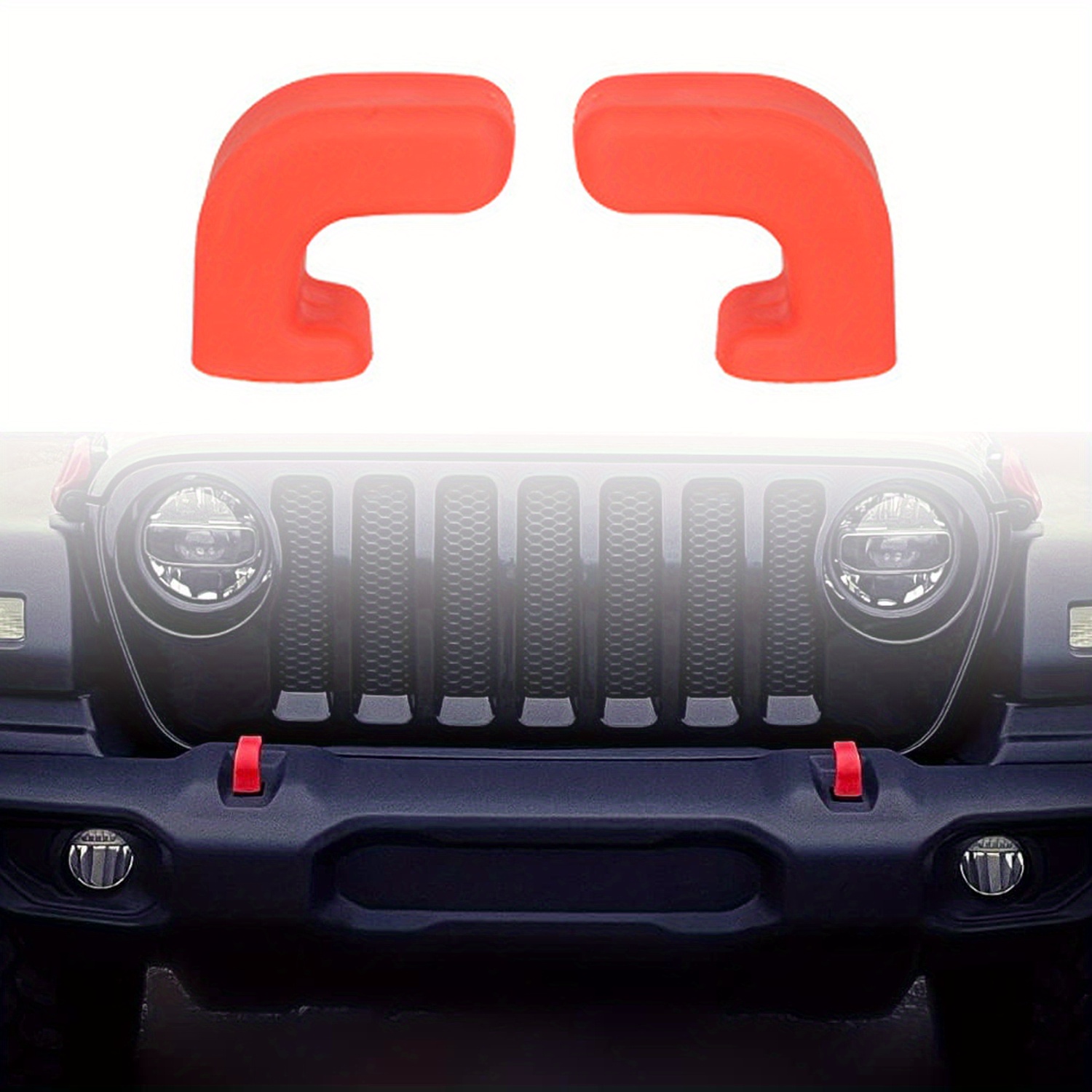 Furulu 1 Pair Bumper Tow Hook Covers For Jeep Wrangler JK JL