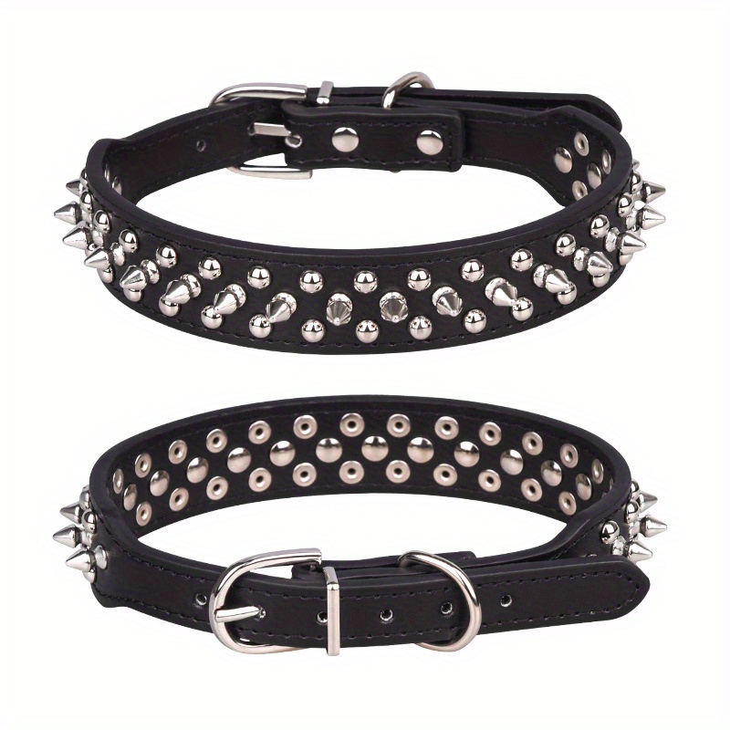 Leather Studded Spike Collars for Small & Medium Dogs – Poochie Moochie Pet  Store West Edmonton