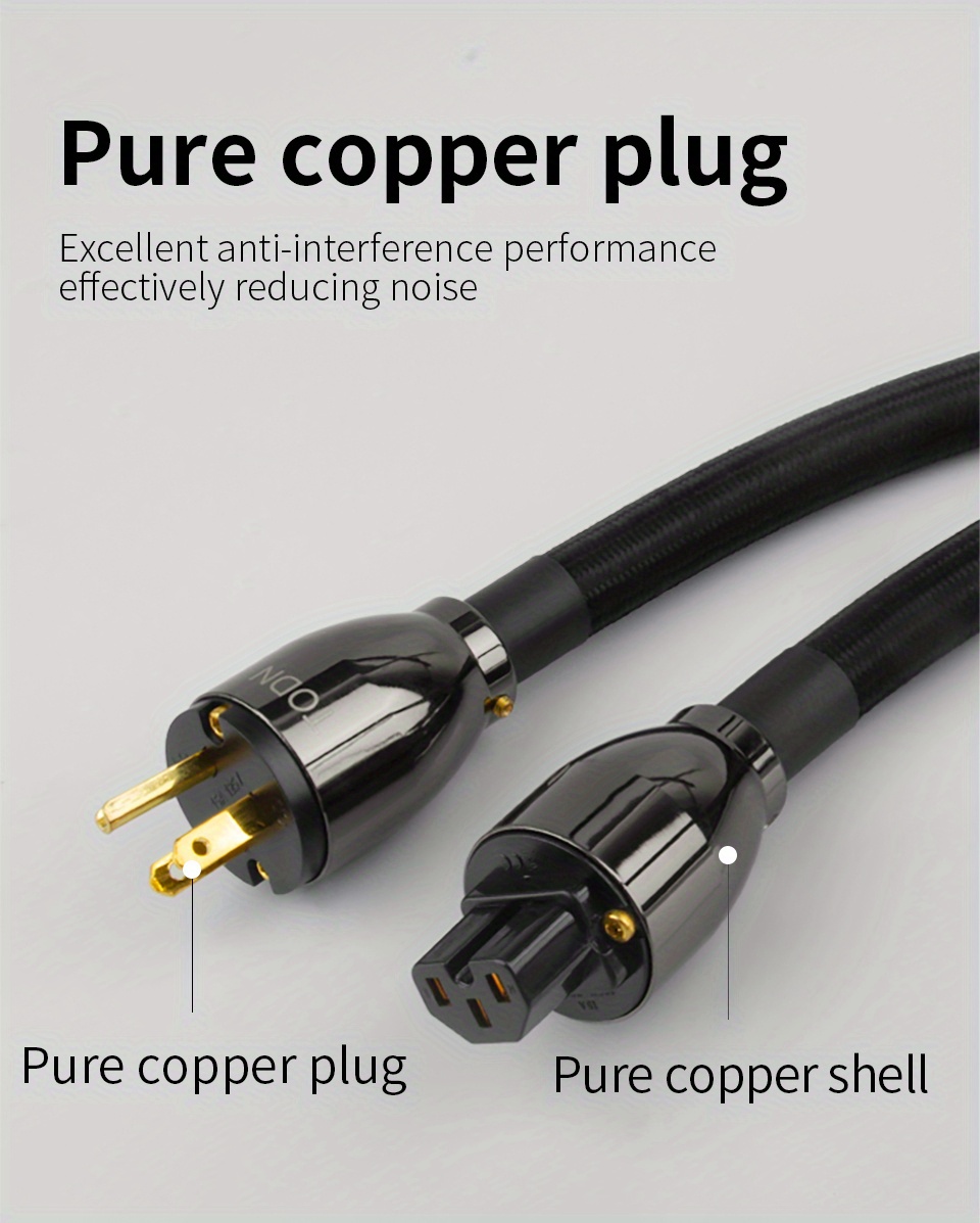 TODN HIFI OCC power cable hifi high end audio cable gold plated plug US  Vseries connection filter