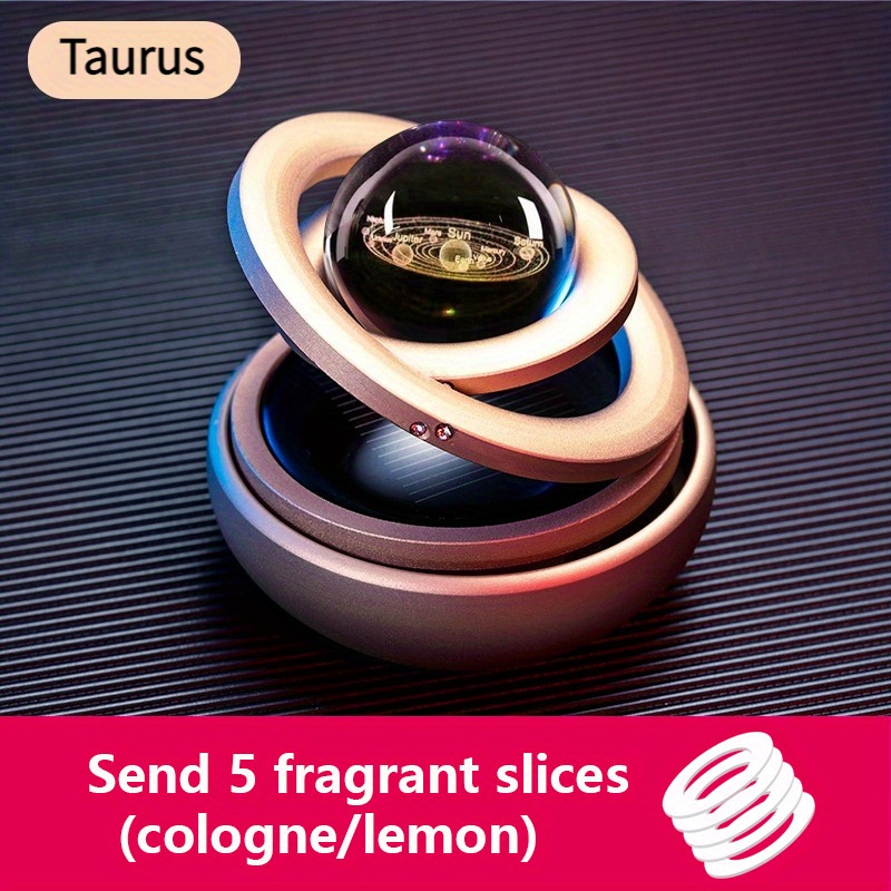 Solar Car Air Fresheners Planet Shape with 1 Solid Air Freshener Ring for  Car Interior 