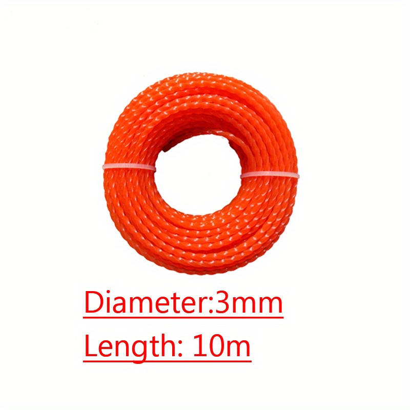 1pc Heavy-duty Nylon Lawn Mower String, 2.7/3.0mm X 10m, Whacker Line, Brush Cutter , Plastic Material, For Garden Maintenance
