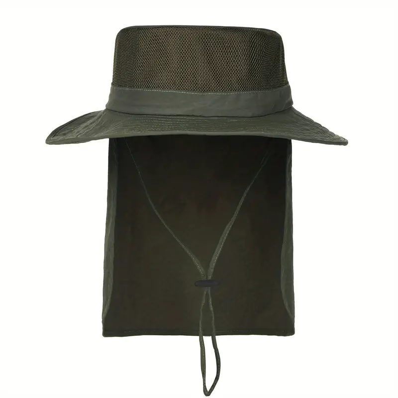 Upf 50+ Sun Hat Neck Flap Mesh Breathable Boonie Hats Men - Temu