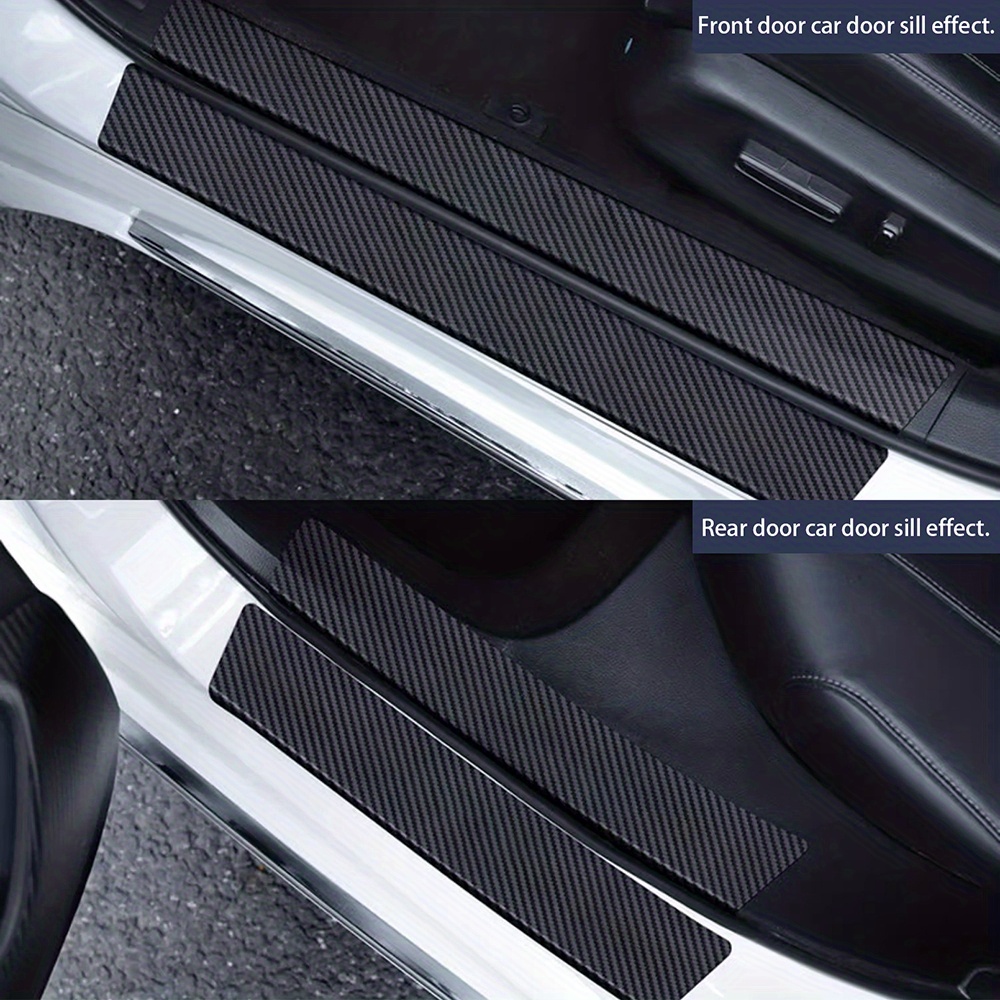 Car Door Sill Protector For Door Step Scuff Plate,carbon Fiber Car Door  Steps Covers Scratch Pad (applicable To 99% Car Models) Temu