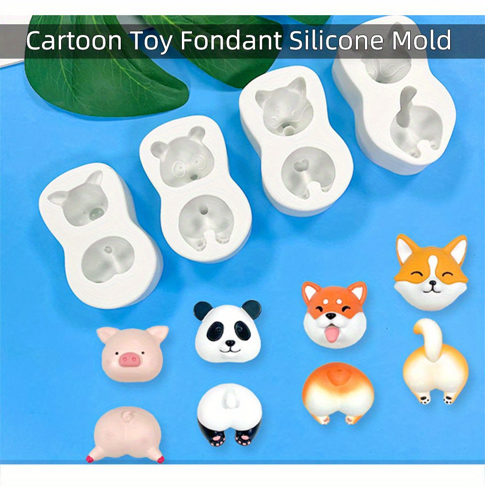 3d Silicone Mold Puppy Pig Panda Corgi Pet Fondant Mold For - Temu