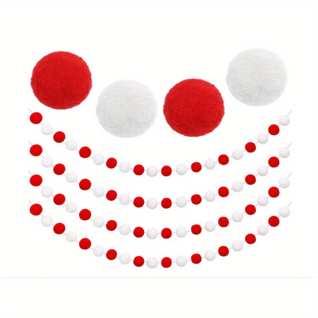 Pom Pom Garland 4th Of July Red White Blue Felt Ball - Temu Japan