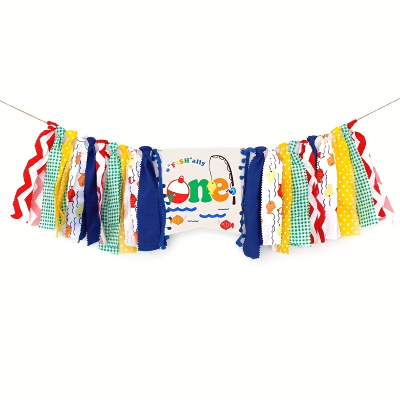 1pc, Fishing Theme High Chair Banner, High Chair Decor, Fishing Party  Decor, 1st Birthday Party Banner, 1st Birthday Banner