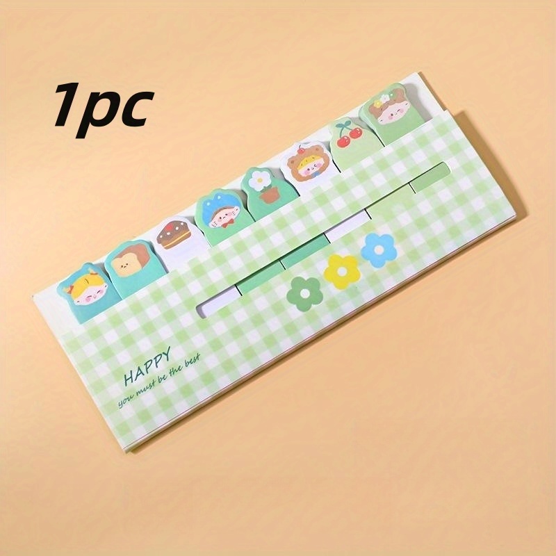 1pc Cartoon Animal Line Stand Sticky Notes Index Notes Stationery