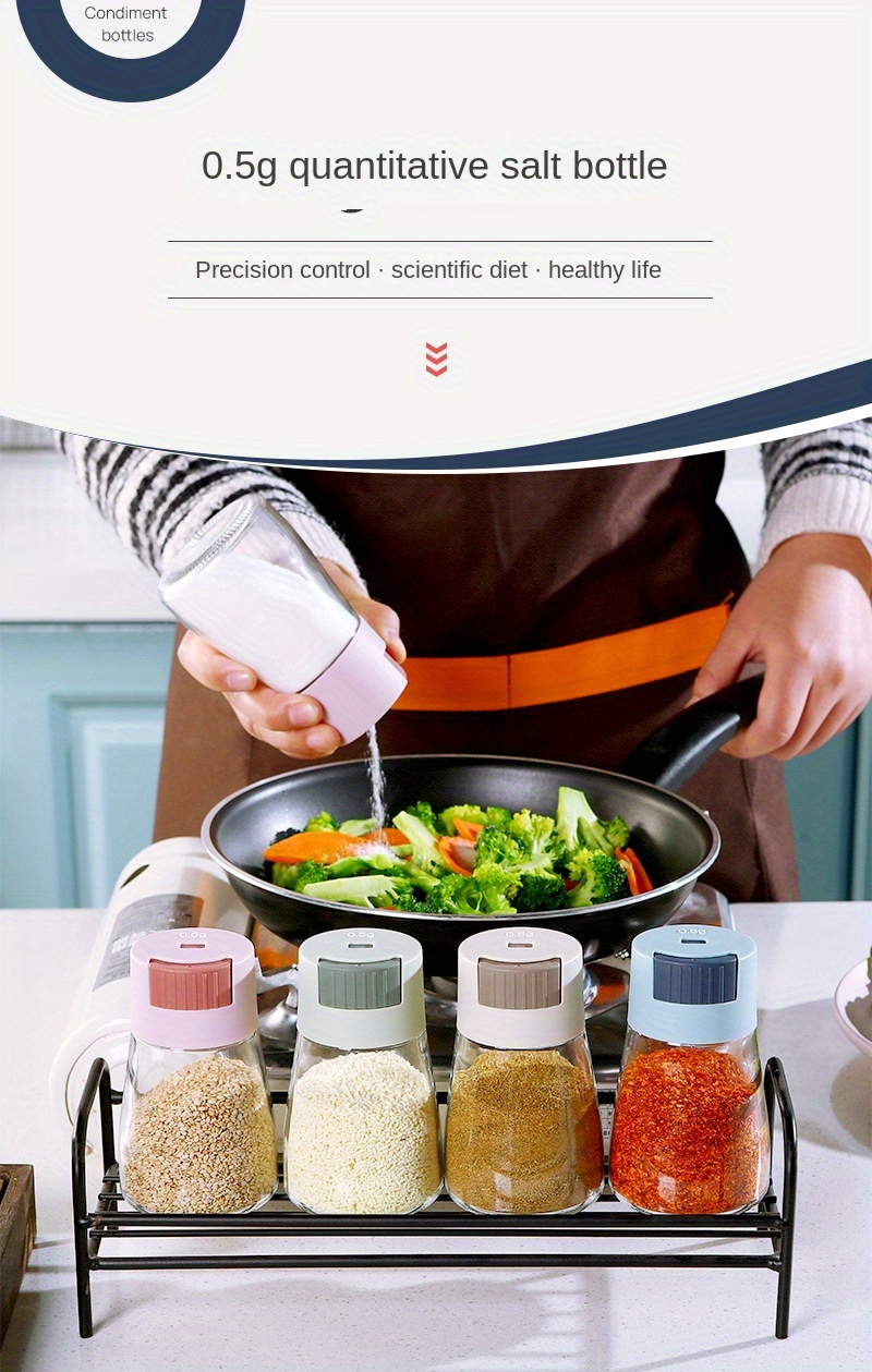  4Pcs Salt and Pepper Shakers Precise Quantitative Push