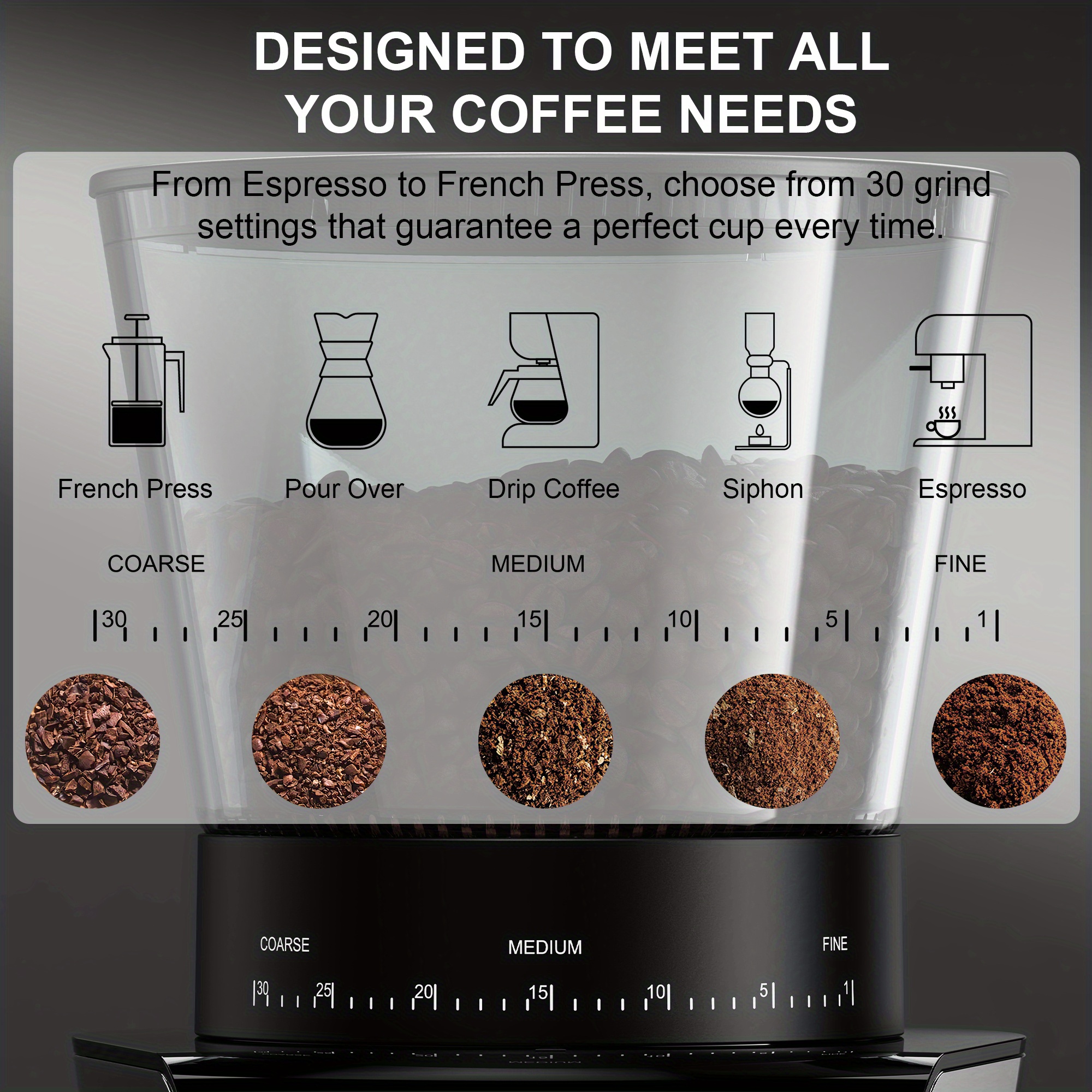 Iagreea Coffee Grinder, With 48 Precise Grinding Settings