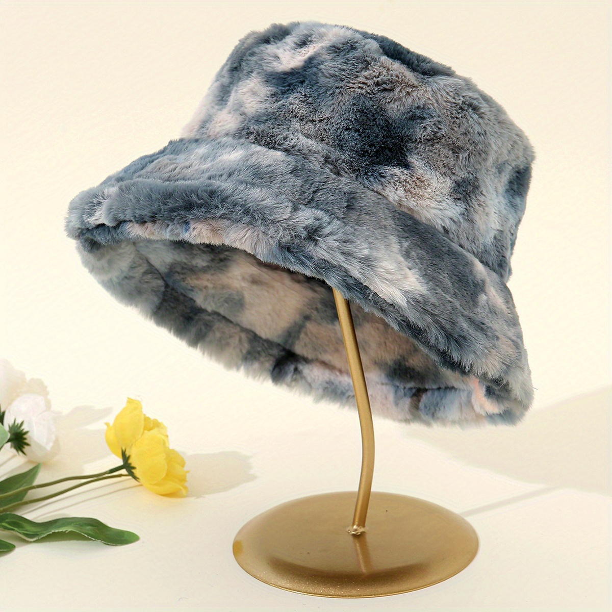 Imitation Fur Fisherman Hat, Faux Fur Bucket Hats Women