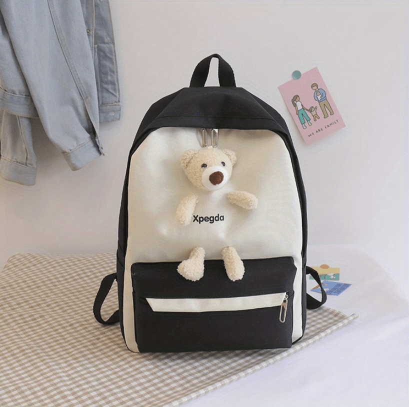 New Trendy Student Girl Backpack Cartoon Cute Bear Large - Temu New Zealand