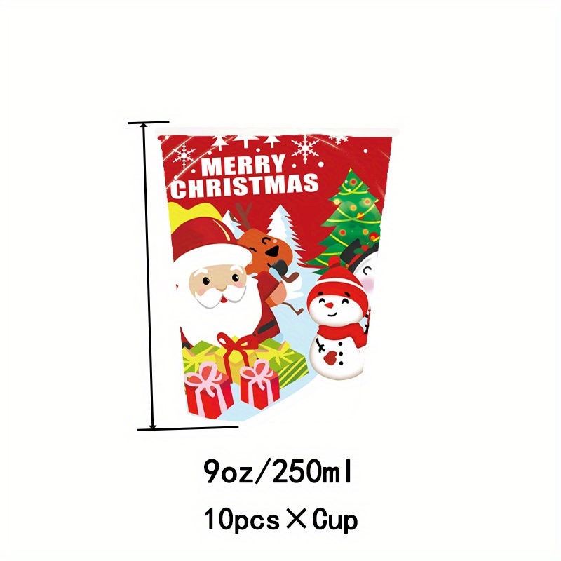 10pcs Santa Claus Card Straws Merry Christmas Party Decoration