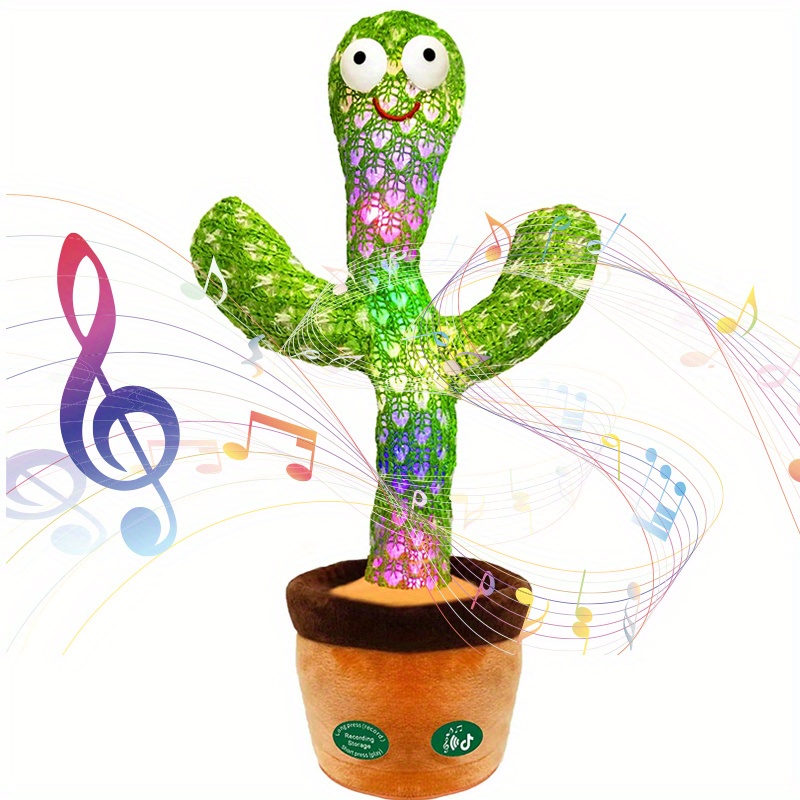 Jouet de cactus dansant qui répète ce que vous dites, chantant en