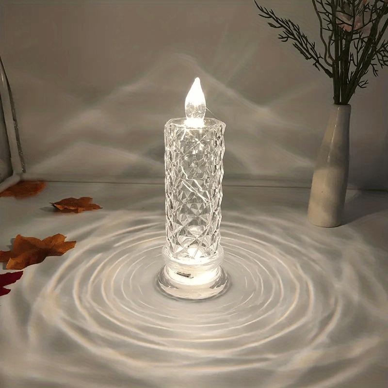 Led Candle Lamp Rose Halo Refraction Battery Operated Temu