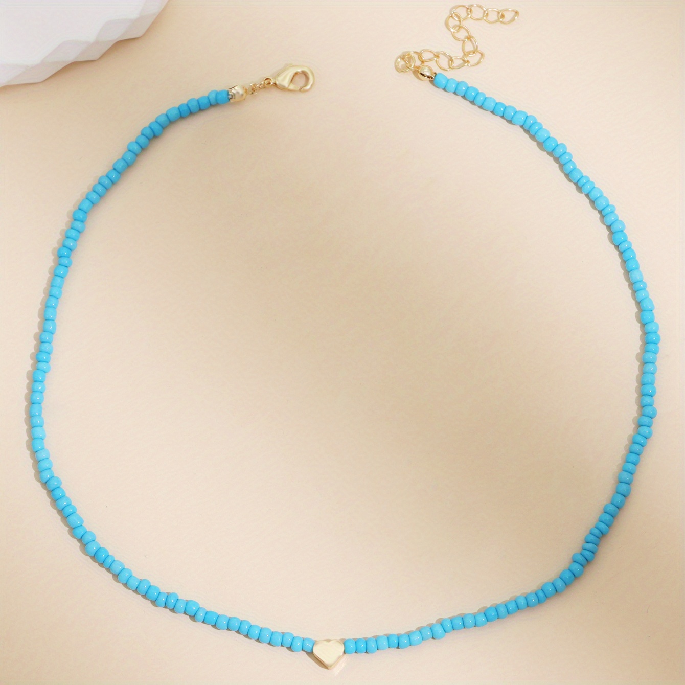 Bohemian Heart Beaded Rice Necklace Women's Summer Fashion Accessory
