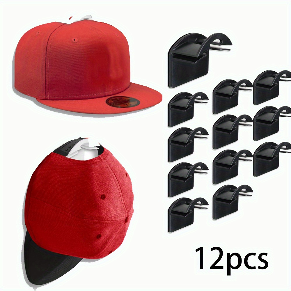 12pcs Adhesive Hat Hooks For Wall Hat Racks For Baseball Caps