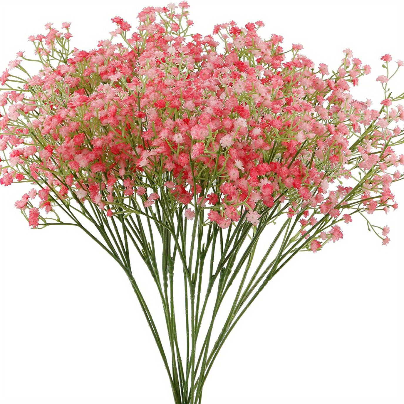 10pcs Artificial Fake Flowers Babys Breath Real Touch Gypsophila Floral in Bulk for Home Wedding Garden Decor (White Long Stem), Size: 22