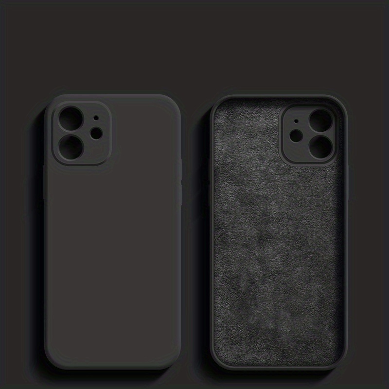 Black Liquid Silicone Phone Case For Iphone 13 12 11 14 Pro - Temu