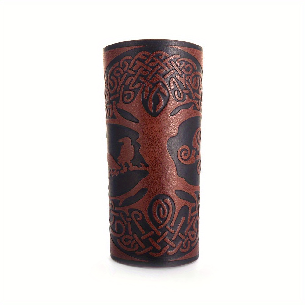 Men's Viking Tree of Life Leather Wristband Bracelet